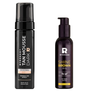Byrokko Tan Mousse Dark + Shine Brown Oil
